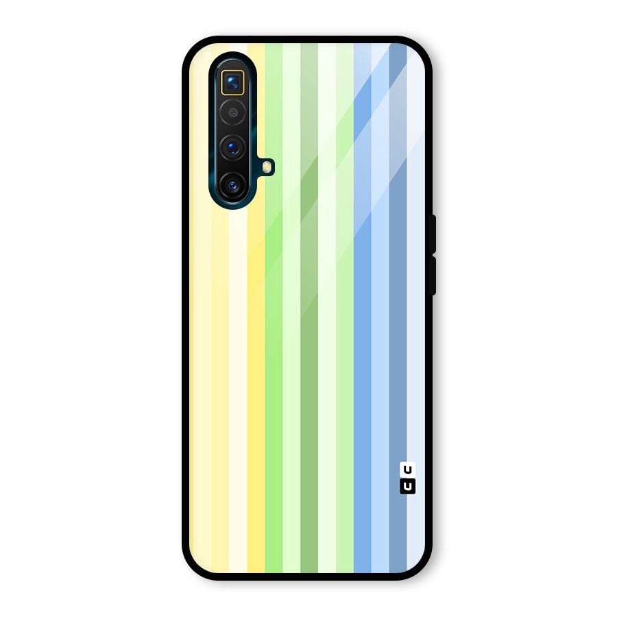 Minimal Pastel Shades Stripes Glass Back Case for Realme X3 SuperZoom