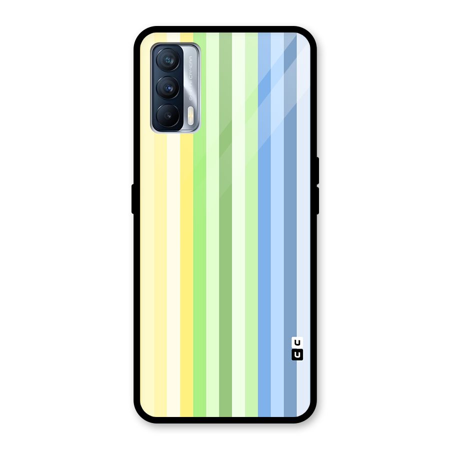 Minimal Pastel Shades Stripes Glass Back Case for Realme X7