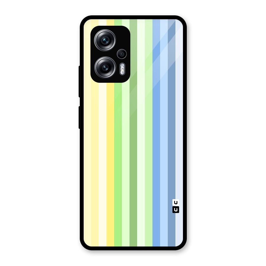 Minimal Pastel Shades Stripes Glass Back Case for Redmi K50i