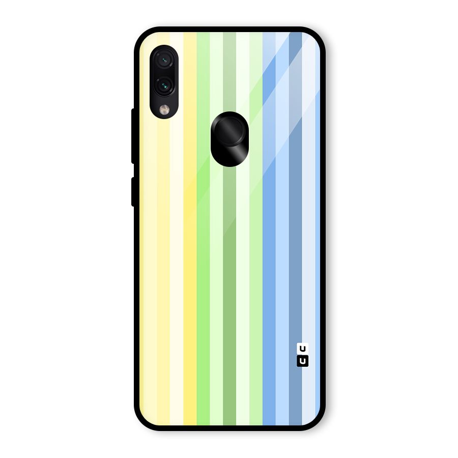 Minimal Pastel Shades Stripes Glass Back Case for Redmi Note 7