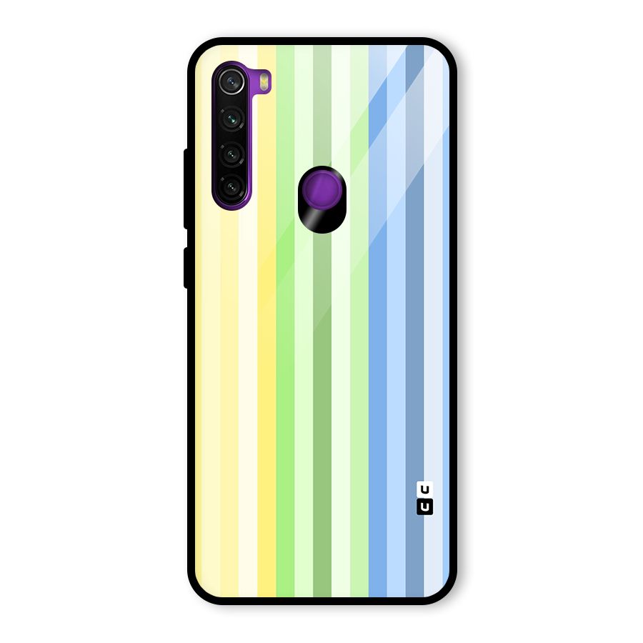 Minimal Pastel Shades Stripes Glass Back Case for Redmi Note 8