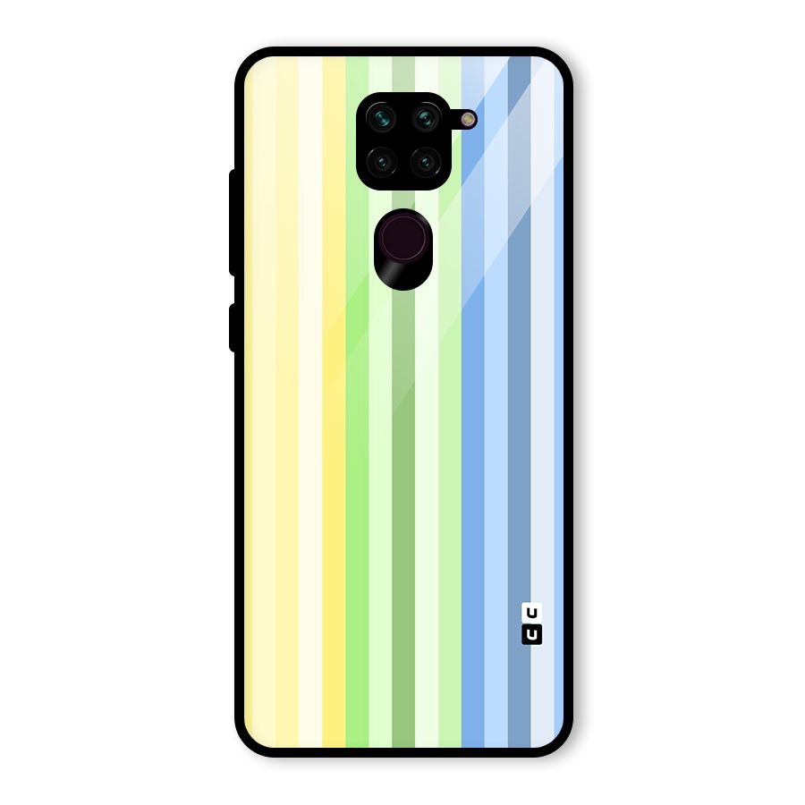 Minimal Pastel Shades Stripes Glass Back Case for Redmi Note 9