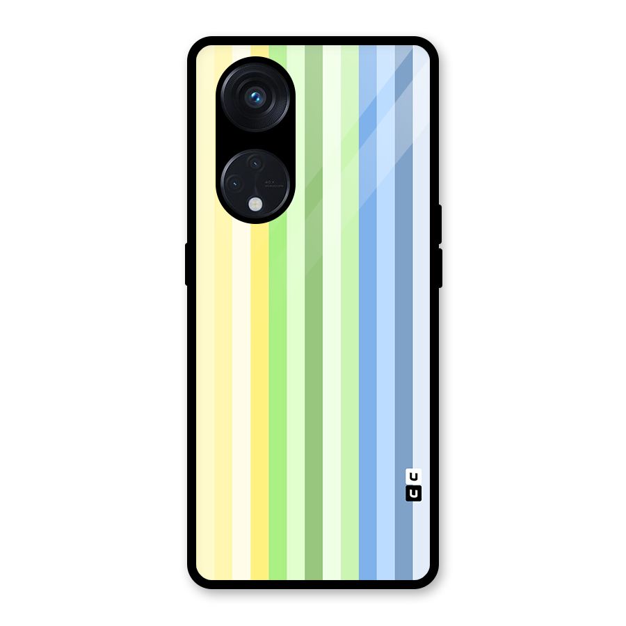 Minimal Pastel Shades Stripes Glass Back Case for Reno8 T 5G