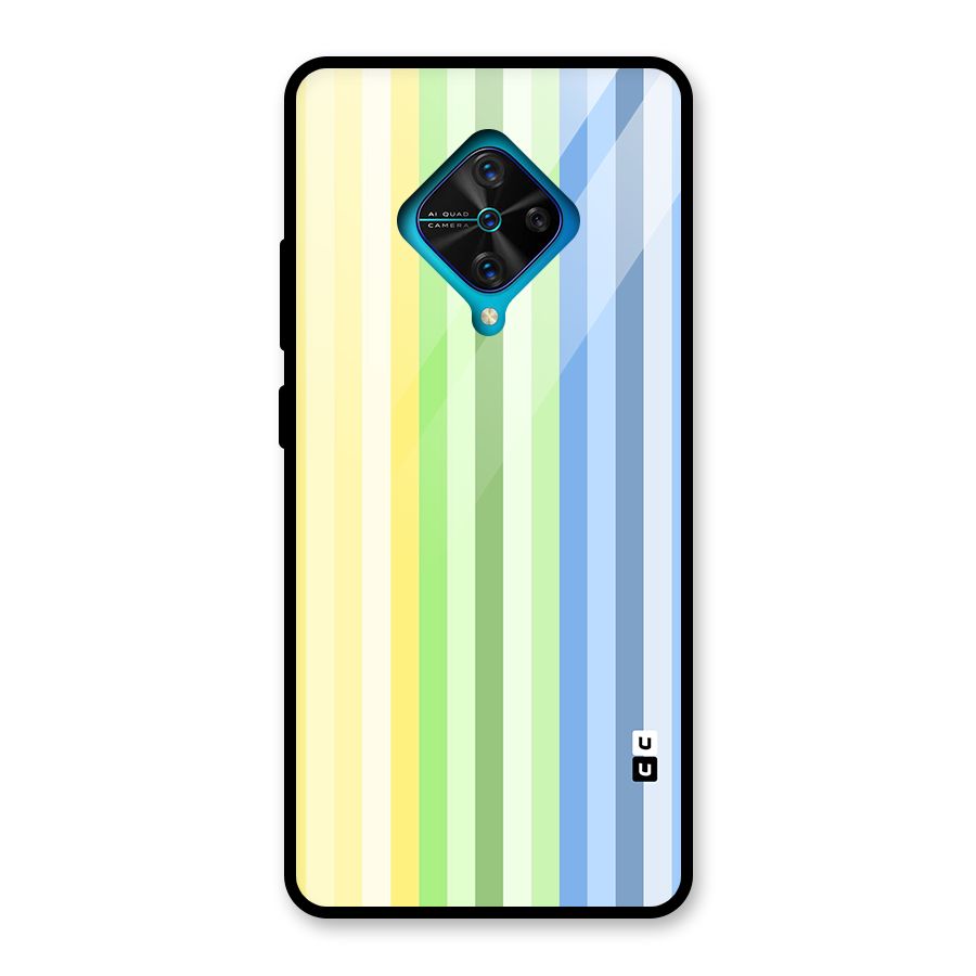 Minimal Pastel Shades Stripes Glass Back Case for Vivo S1 Pro