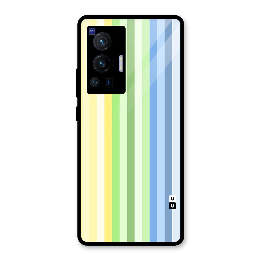 Minimal Pastel Shades Stripes Glass Back Case for Vivo X70 Pro