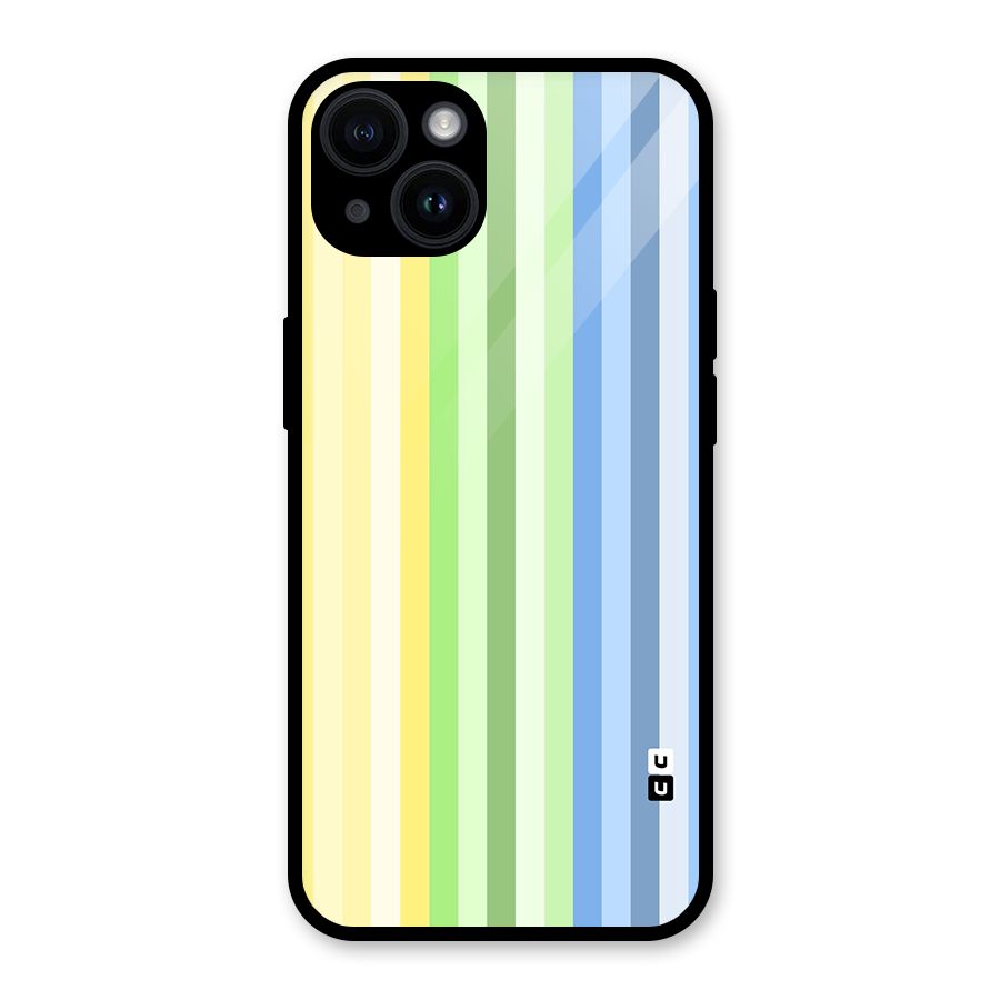 Minimal Pastel Shades Stripes Glass Back Case for iPhone 14