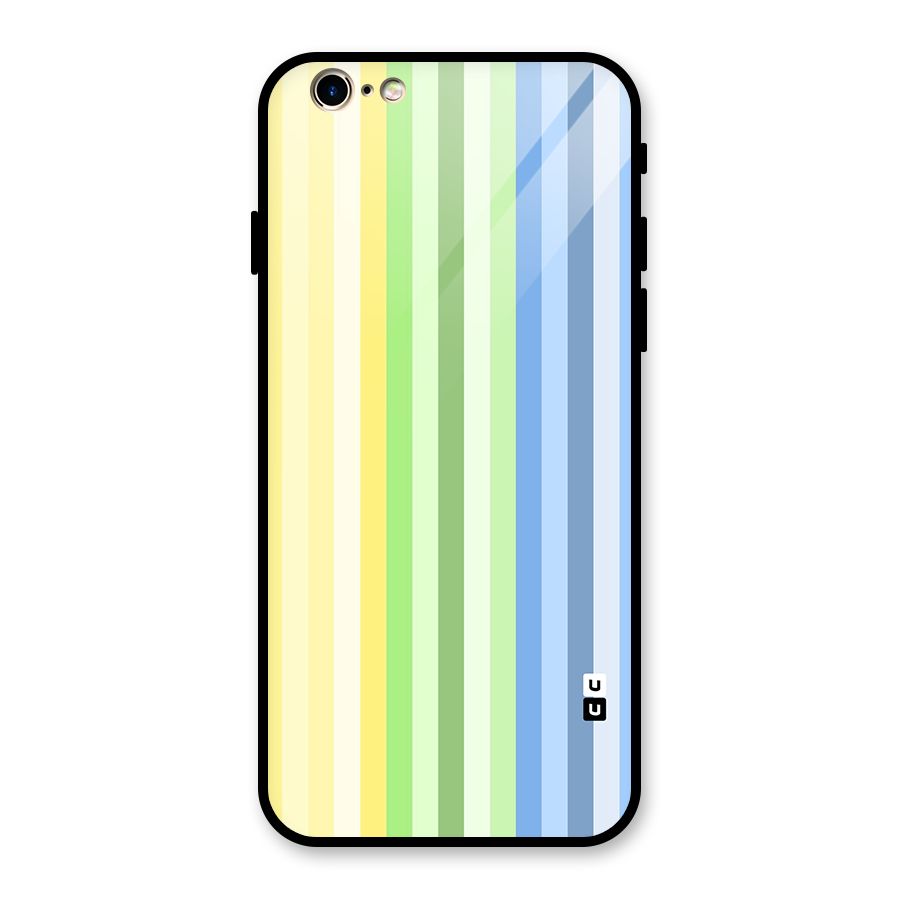 Minimal Pastel Shades Stripes Glass Back Case for iPhone 6 6S