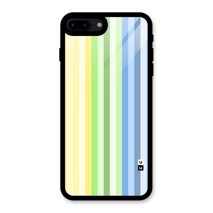 Minimal Pastel Shades Stripes Glass Back Case for iPhone 7 Plus