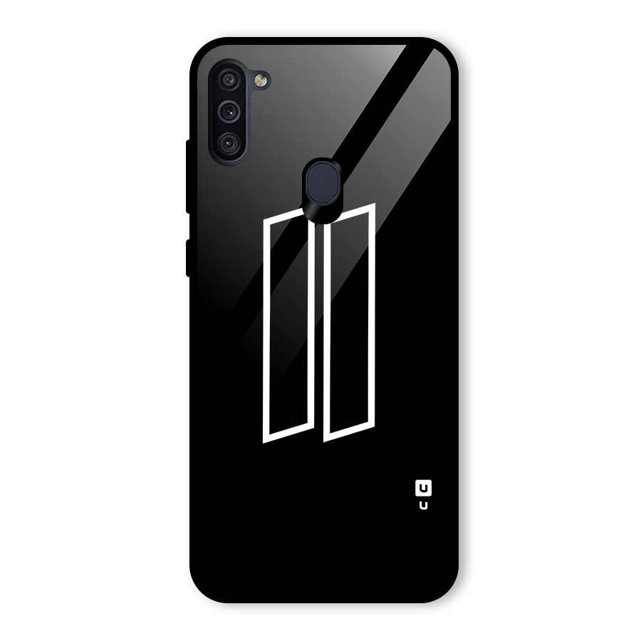 Minimal Slant Rectangles Glass Back Case for Galaxy M11