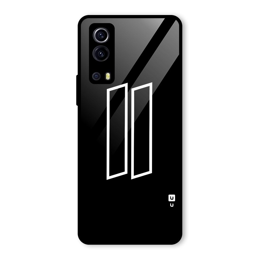 Minimal Slant Rectangles Glass Back Case for Vivo iQOO Z3
