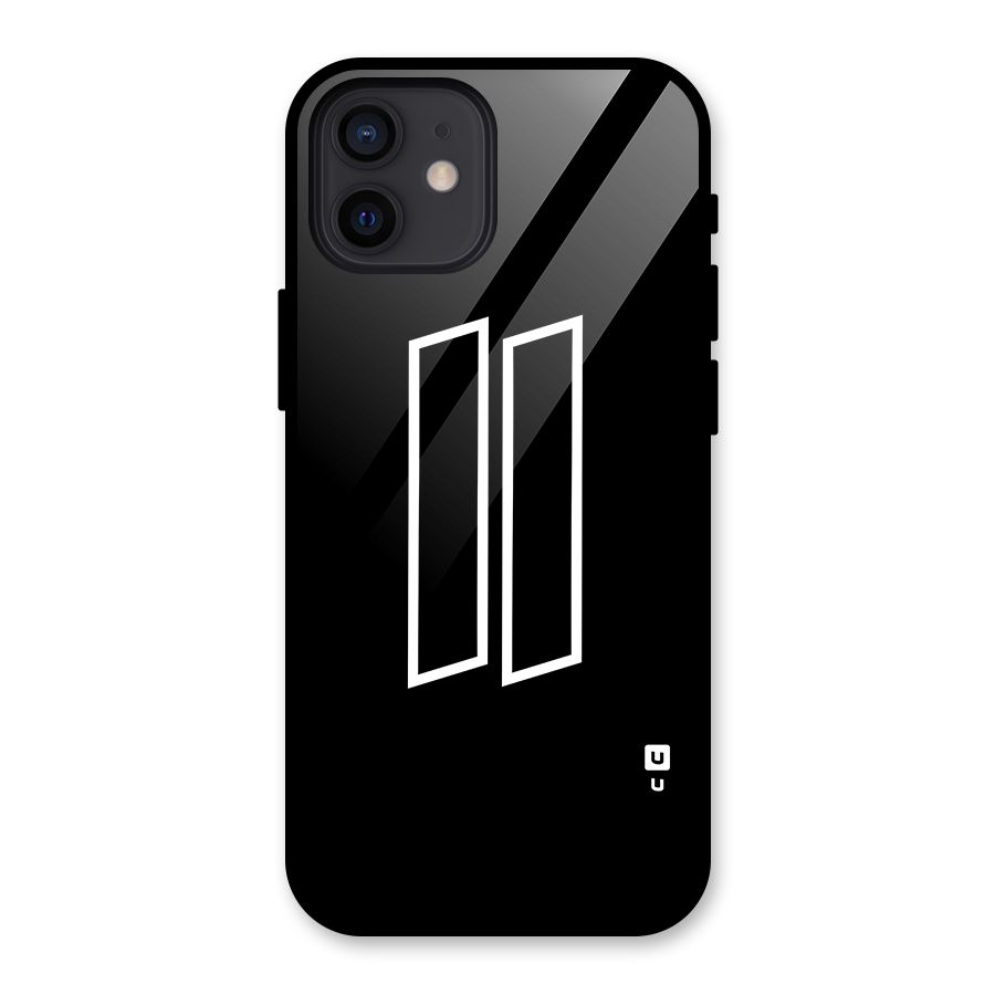 Minimal Slant Rectangles Glass Back Case for iPhone 12