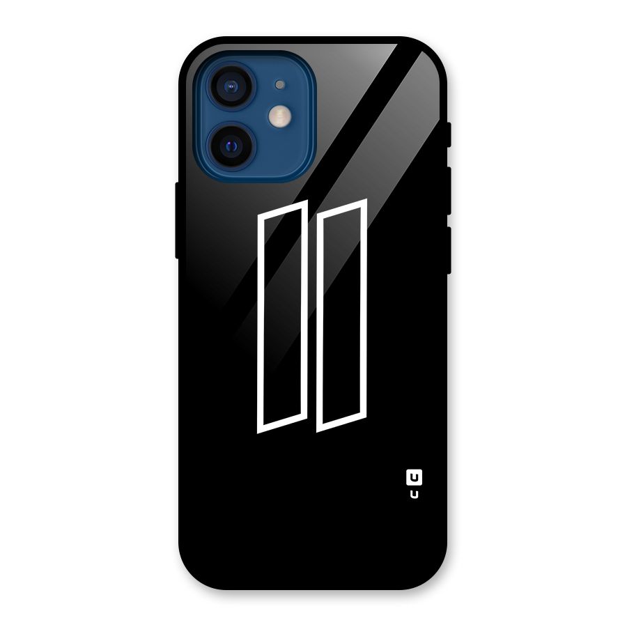 Minimal Slant Rectangles Glass Back Case for iPhone 12 Mini
