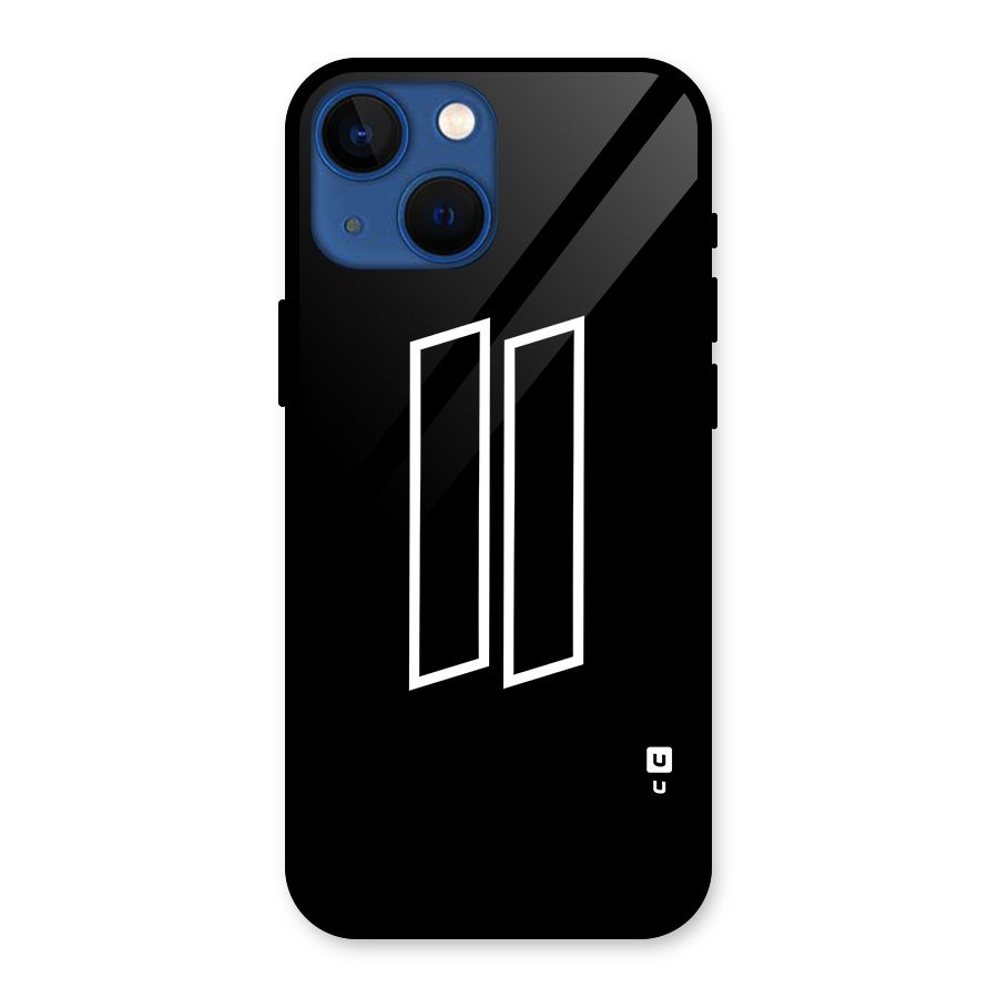 Minimal Slant Rectangles Glass Back Case for iPhone 13 Mini