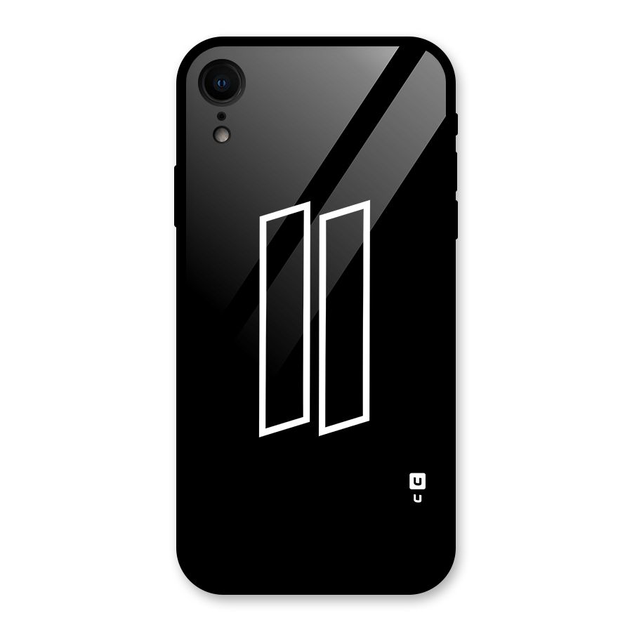 Minimal Slant Rectangles Glass Back Case for iPhone XR