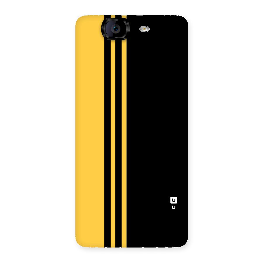 Minimal Yellow and Black Design Back Case for Canvas Knight A350