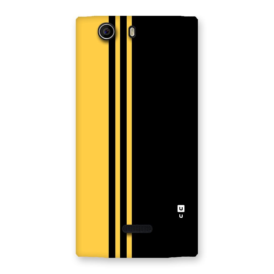 Minimal Yellow and Black Design Back Case for Canvas Nitro 2 E311