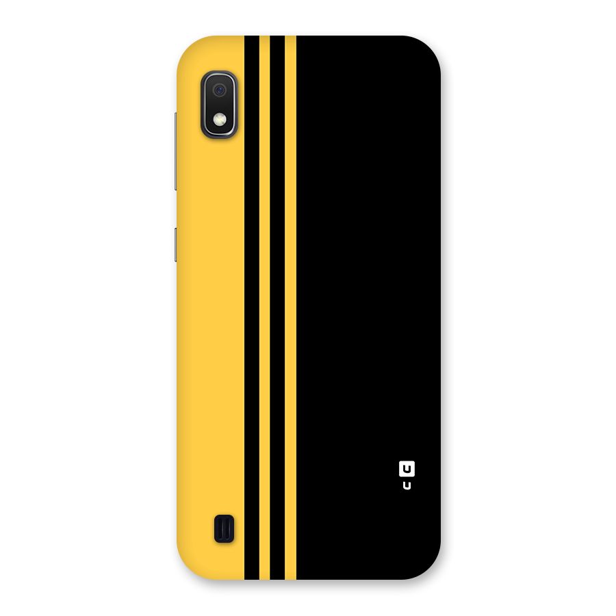 Minimal Yellow and Black Design Back Case for Galaxy A10