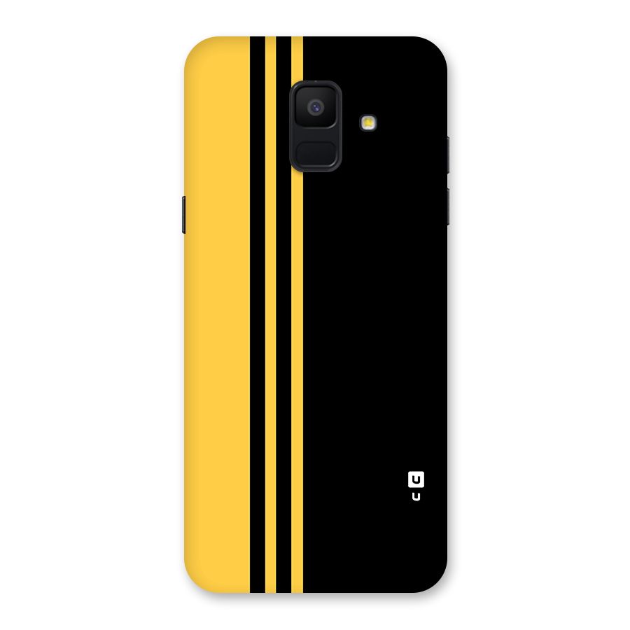 Minimal Yellow and Black Design Back Case for Galaxy A6 (2018)