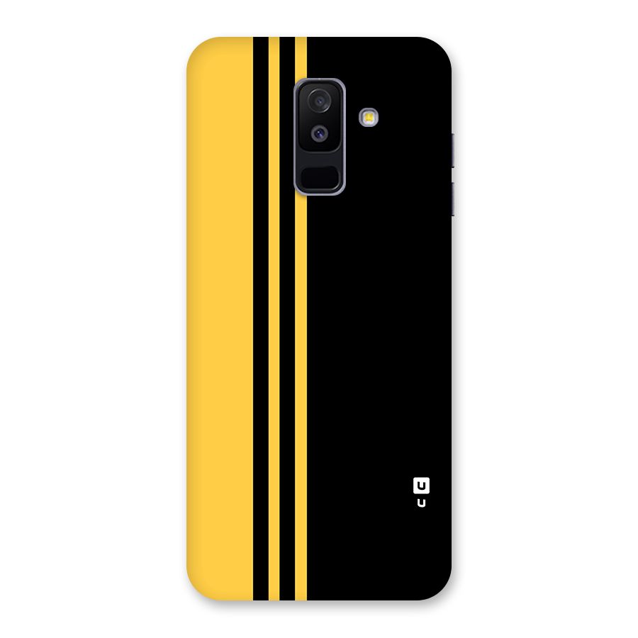 Minimal Yellow and Black Design Back Case for Galaxy A6 Plus