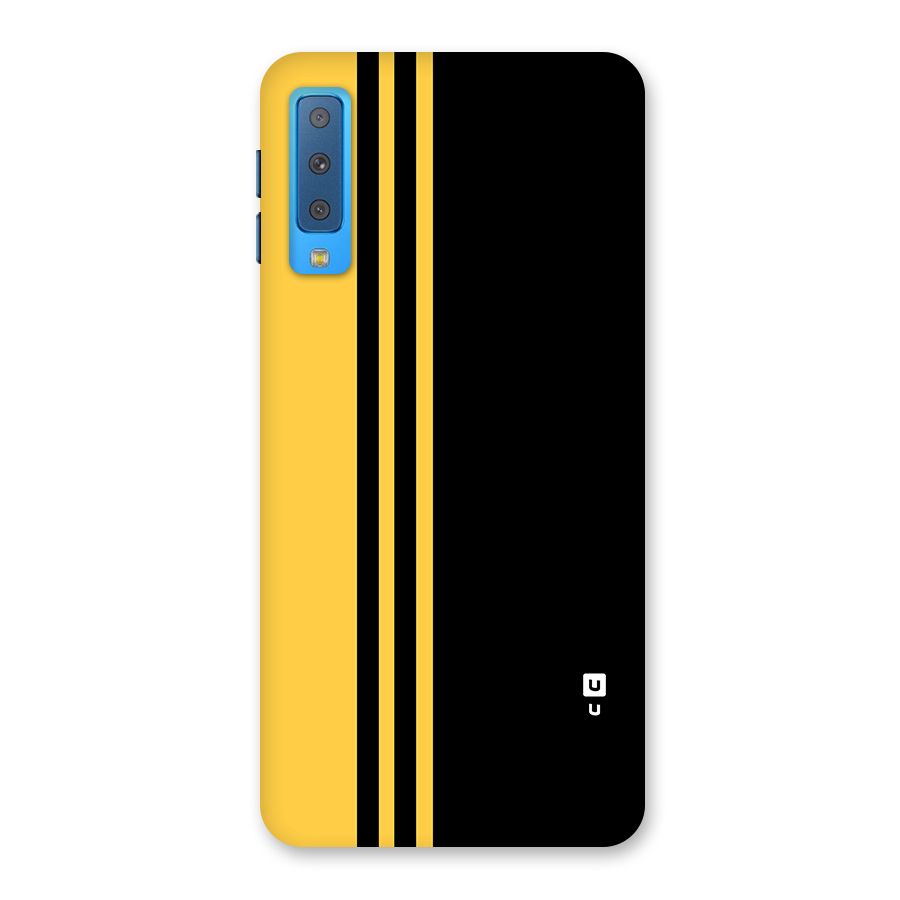 Minimal Yellow and Black Design Back Case for Galaxy A7 (2018)