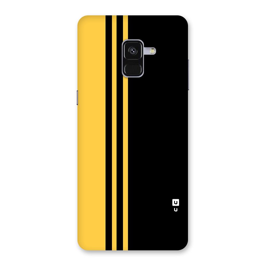 Minimal Yellow and Black Design Back Case for Galaxy A8 Plus