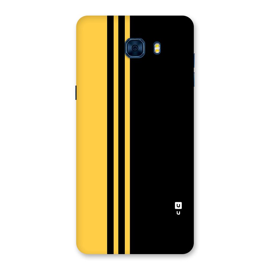 Minimal Yellow and Black Design Back Case for Galaxy C7 Pro