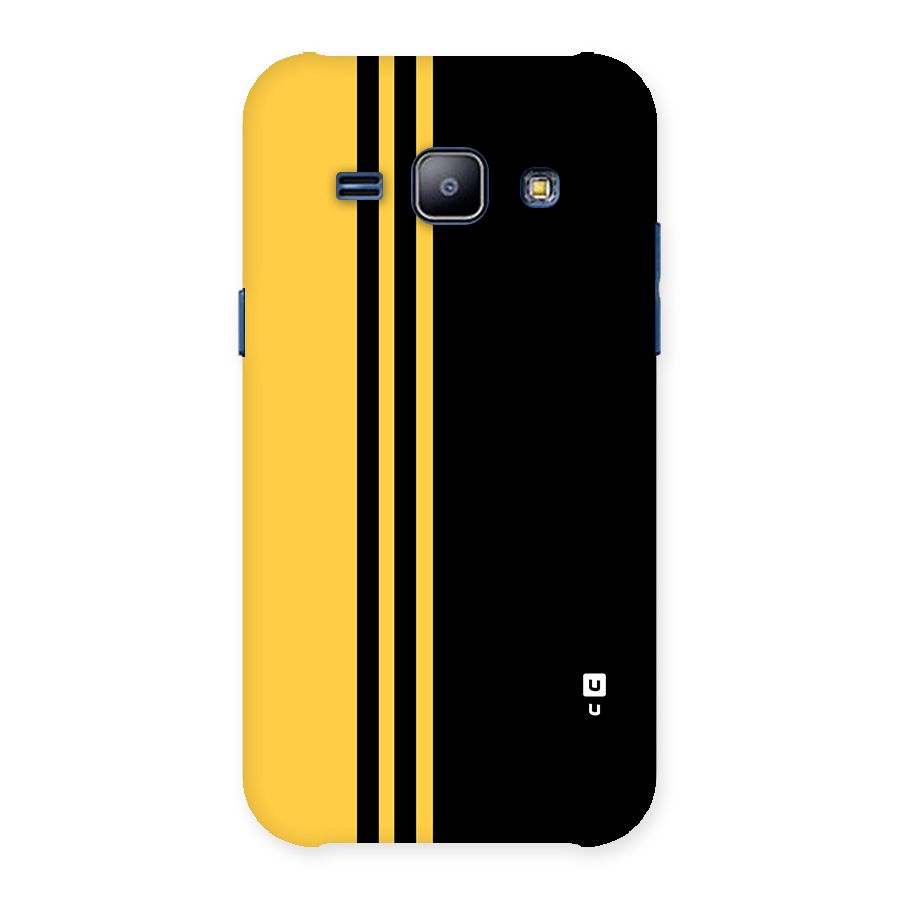 Minimal Yellow and Black Design Back Case for Galaxy J1