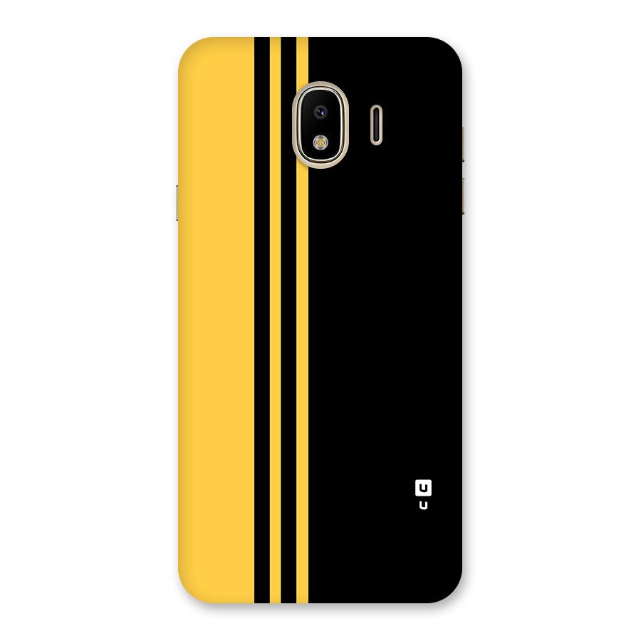 Minimal Yellow and Black Design Back Case for Galaxy J4