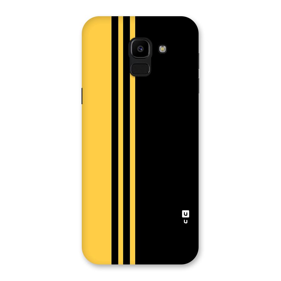 Minimal Yellow and Black Design Back Case for Galaxy J6