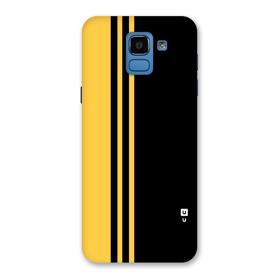 Minimal Yellow and Black Design Back Case for Galaxy On6