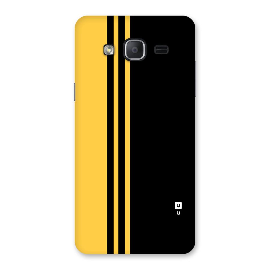 Minimal Yellow and Black Design Back Case for Galaxy On7 2015