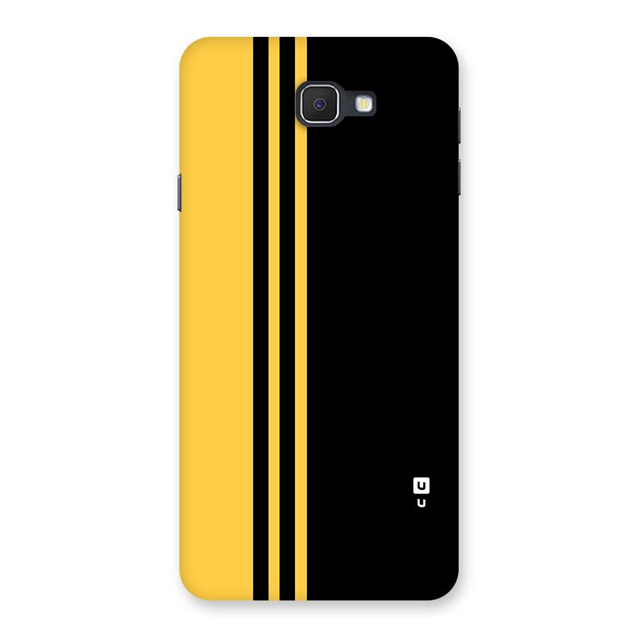Minimal Yellow and Black Design Back Case for Galaxy On7 2016