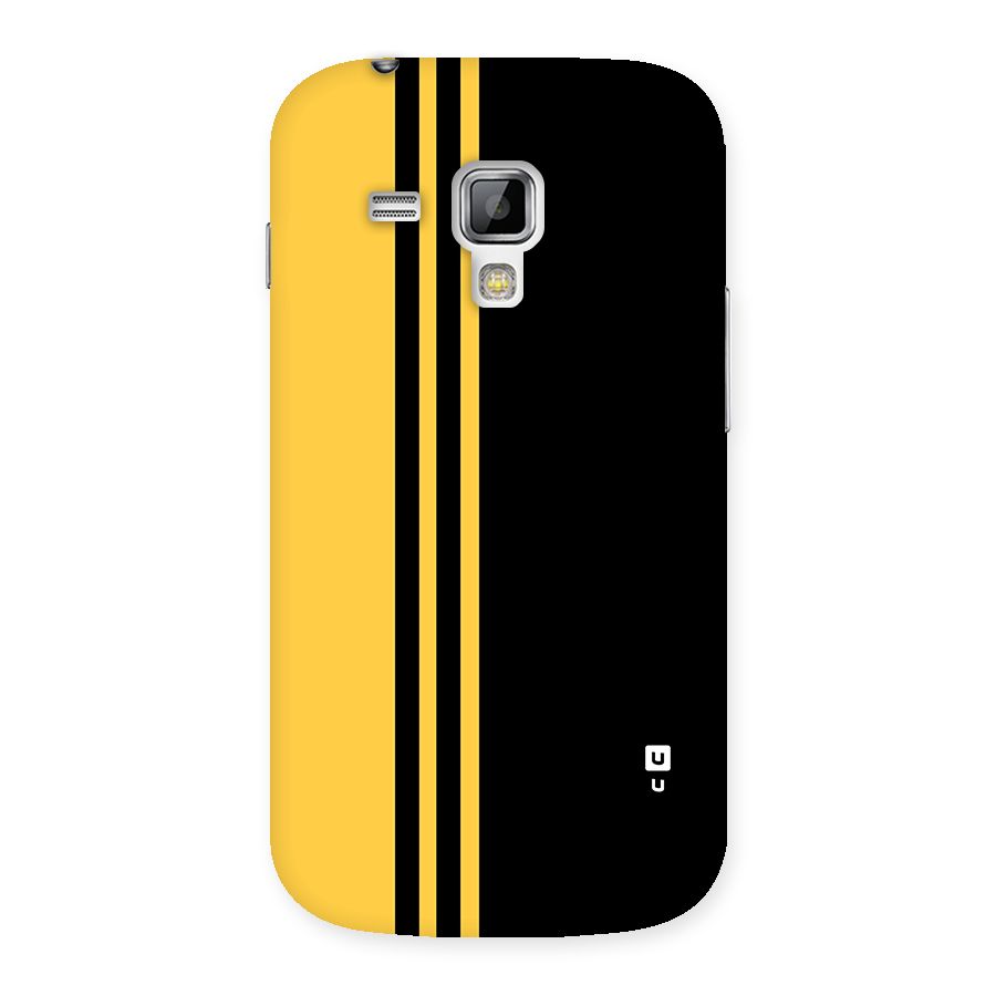 Minimal Yellow and Black Design Back Case for Galaxy S Duos
