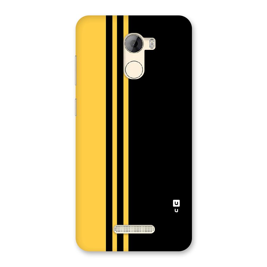 Minimal Yellow and Black Design Back Case for Gionee A1 LIte