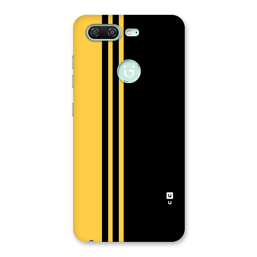 Minimal Yellow and Black Design Back Case for Gionee S10
