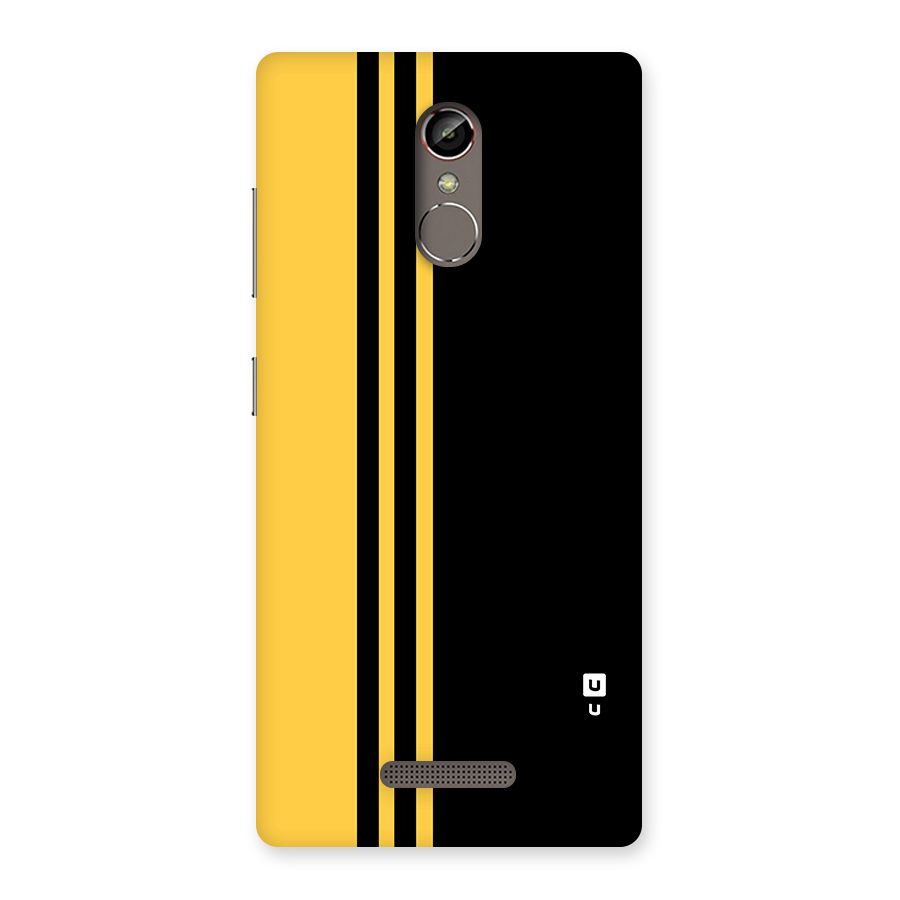Minimal Yellow and Black Design Back Case for Gionee S6s
