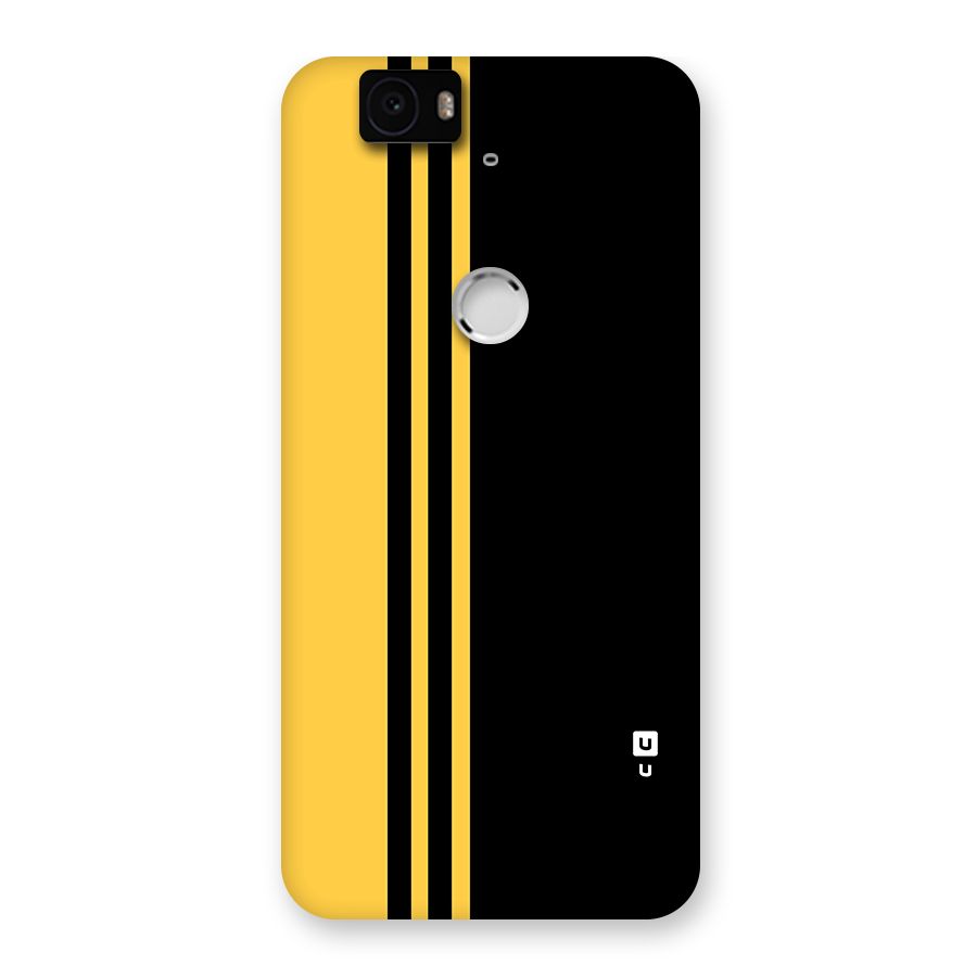Minimal Yellow and Black Design Back Case for Google Nexus-6P