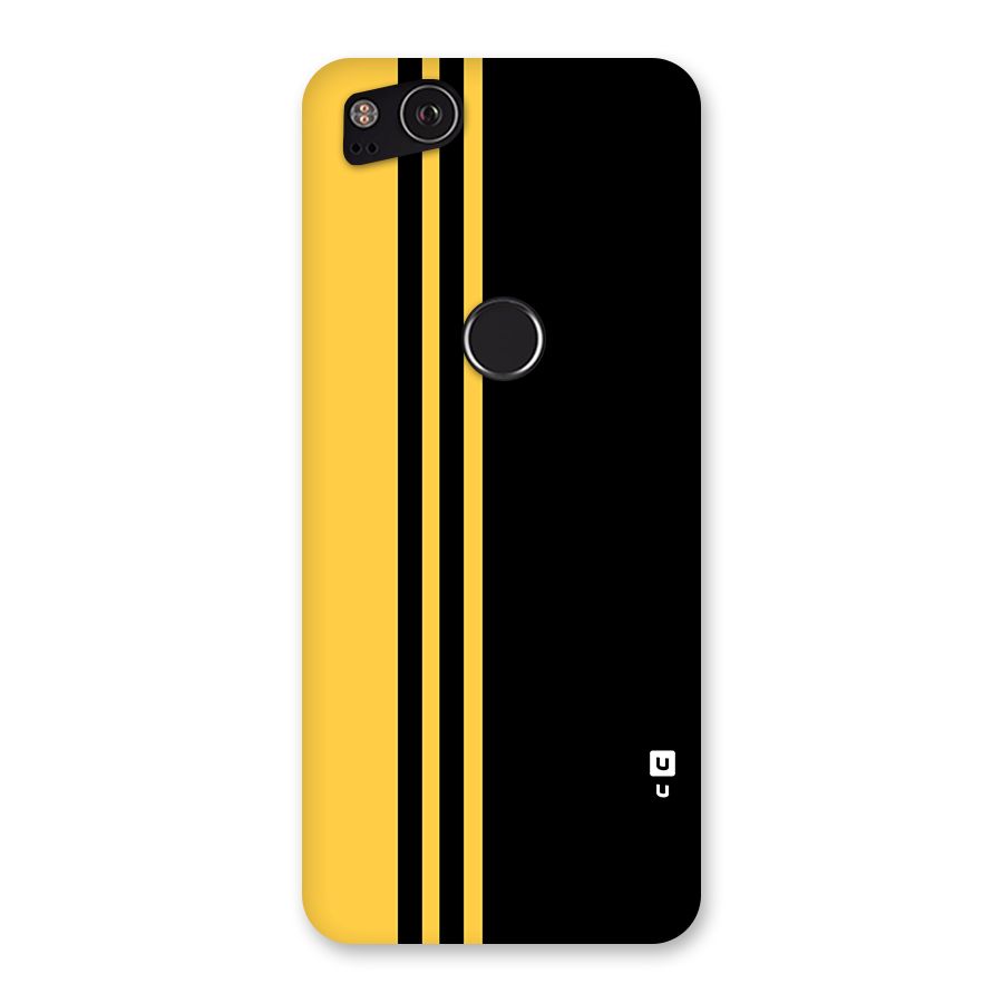 Minimal Yellow and Black Design Back Case for Google Pixel 2