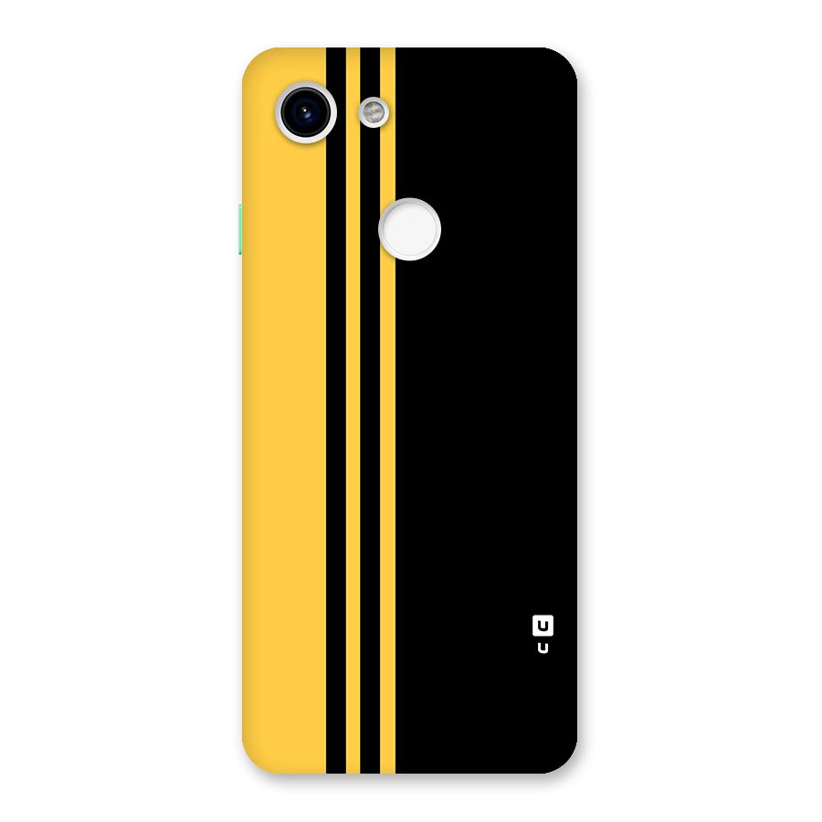 Minimal Yellow and Black Design Back Case for Google Pixel 3