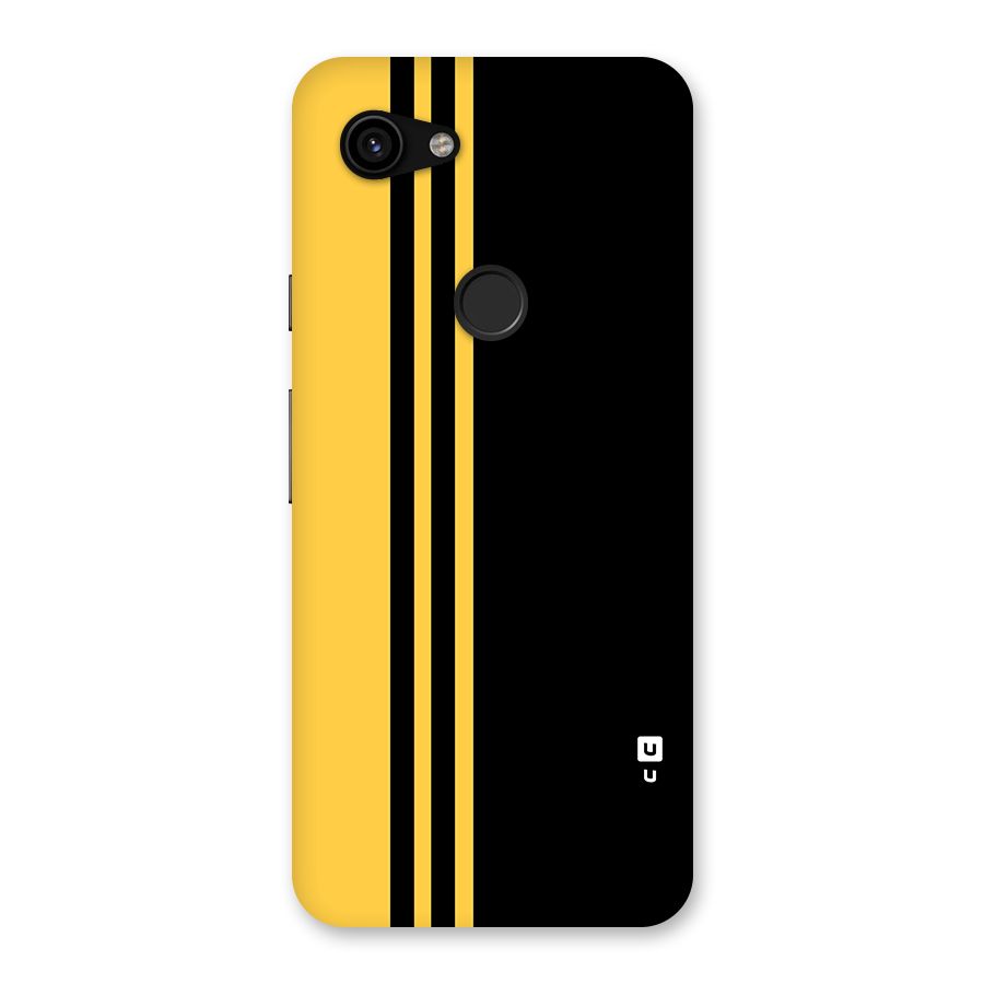 Minimal Yellow and Black Design Back Case for Google Pixel 3a