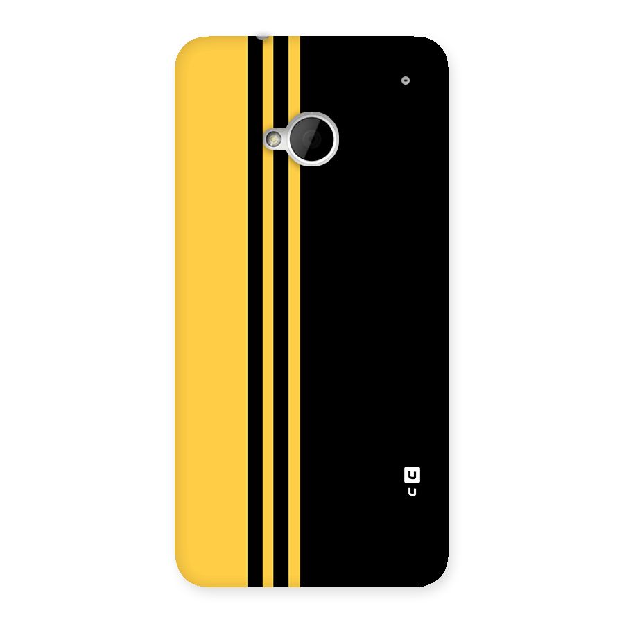 Minimal Yellow and Black Design Back Case for HTC One M7