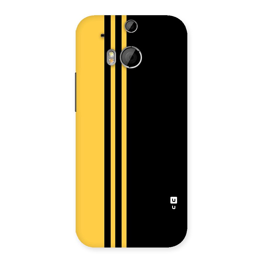 Minimal Yellow and Black Design Back Case for HTC One M8