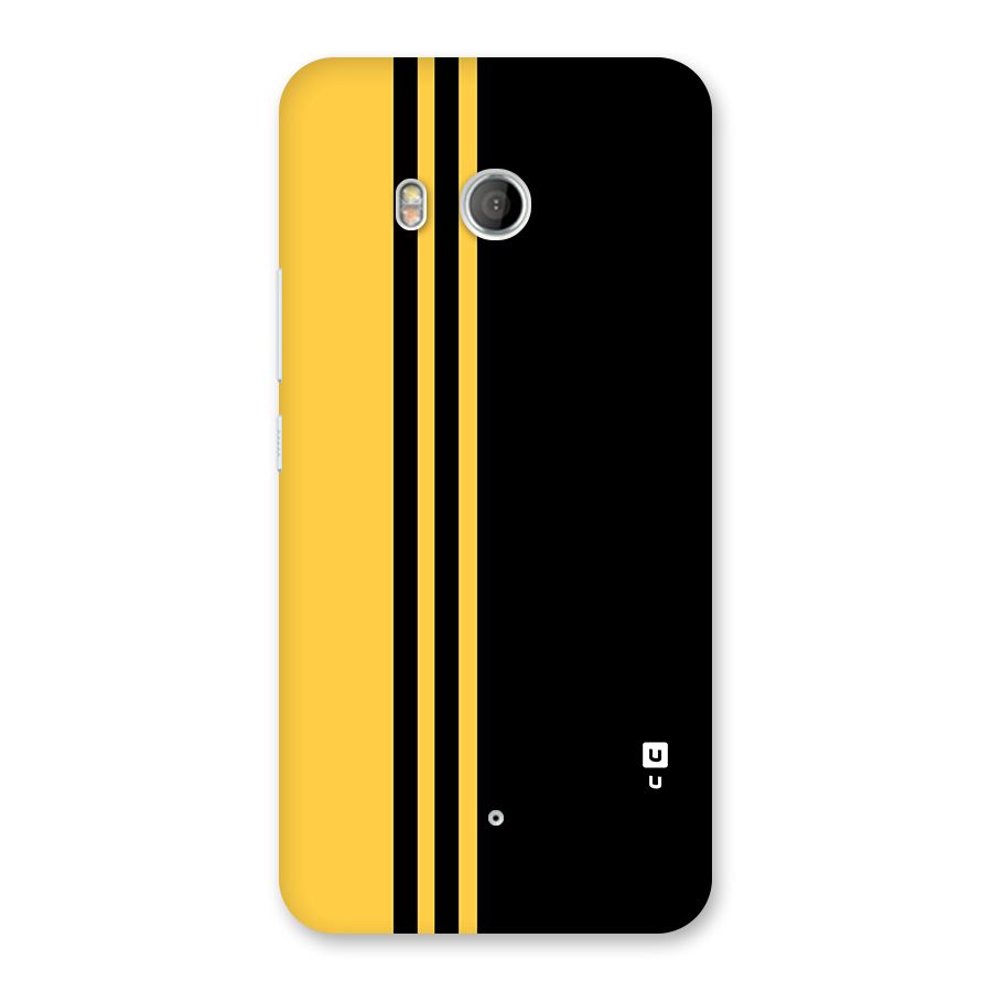 Minimal Yellow and Black Design Back Case for HTC U11