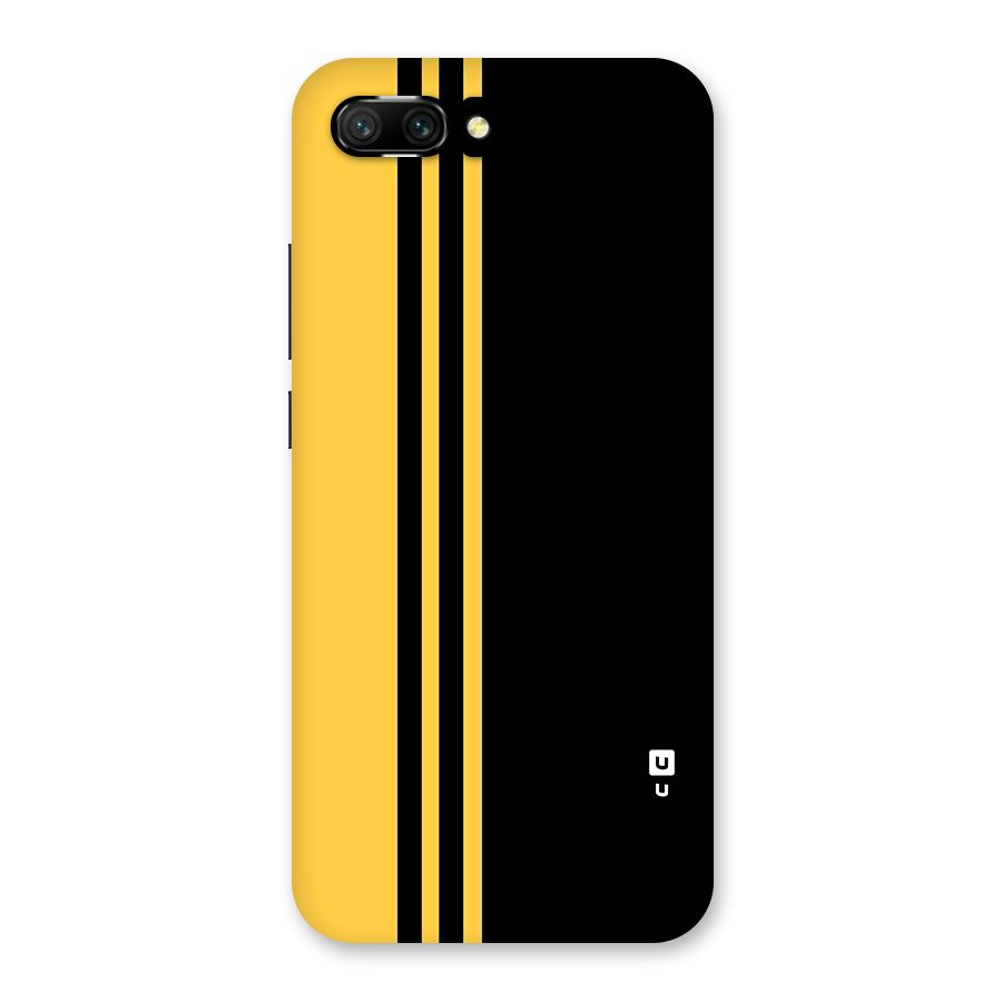 Minimal Yellow and Black Design Back Case for Honor 10