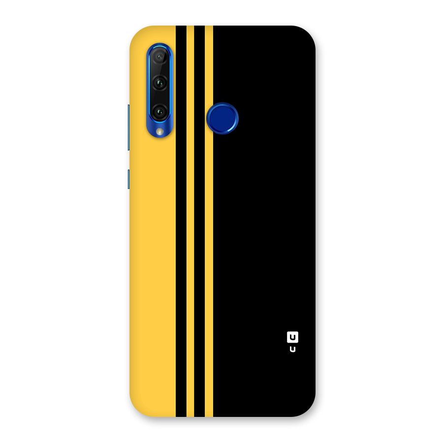 Minimal Yellow and Black Design Back Case for Honor 20i