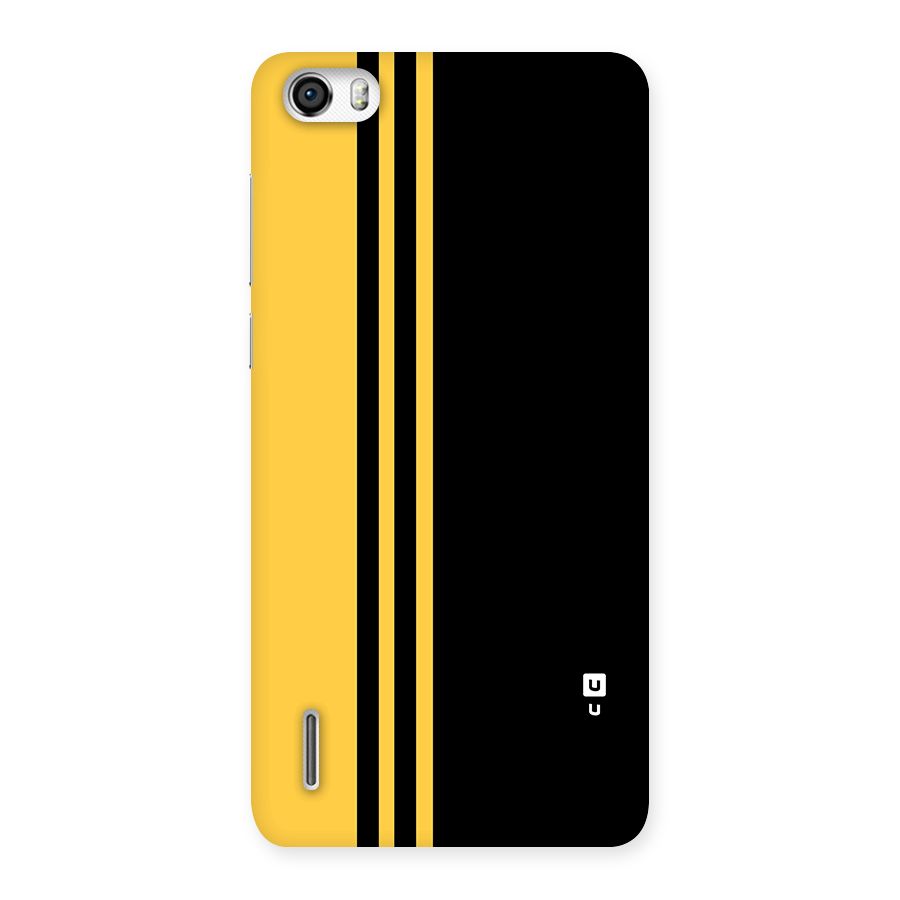 Minimal Yellow and Black Design Back Case for Honor 6