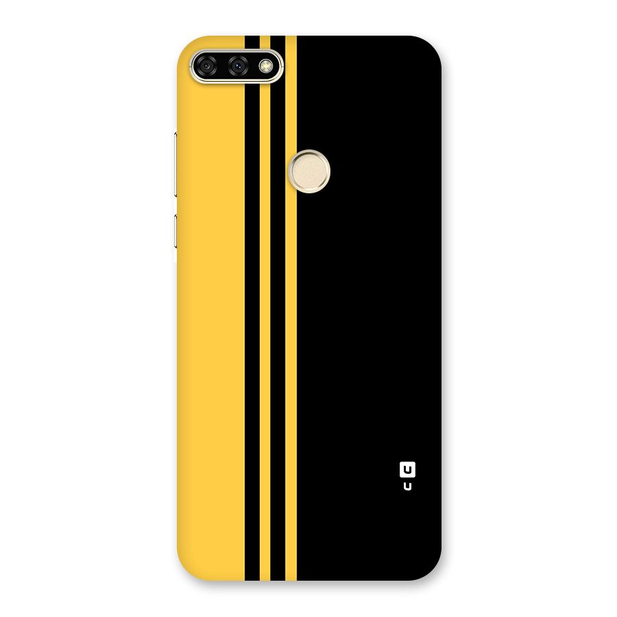 Minimal Yellow and Black Design Back Case for Honor 7A