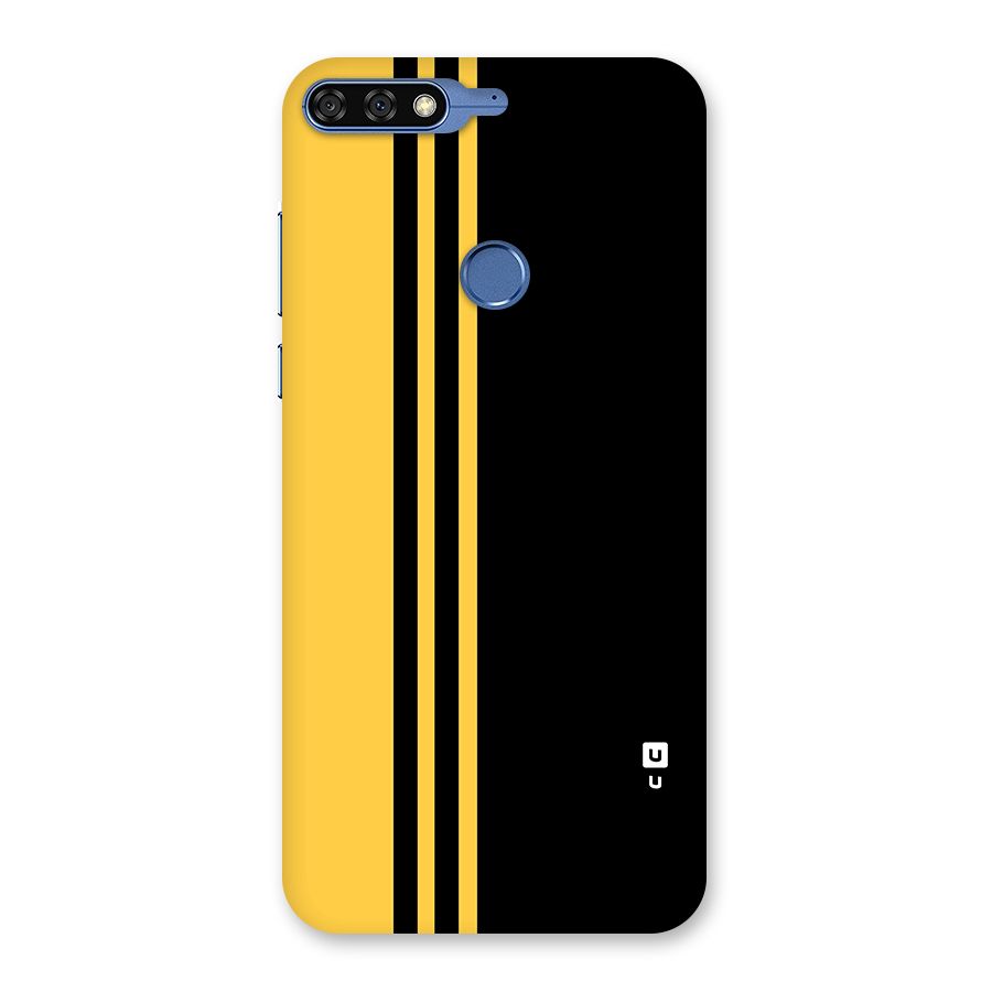 Minimal Yellow and Black Design Back Case for Honor 7C