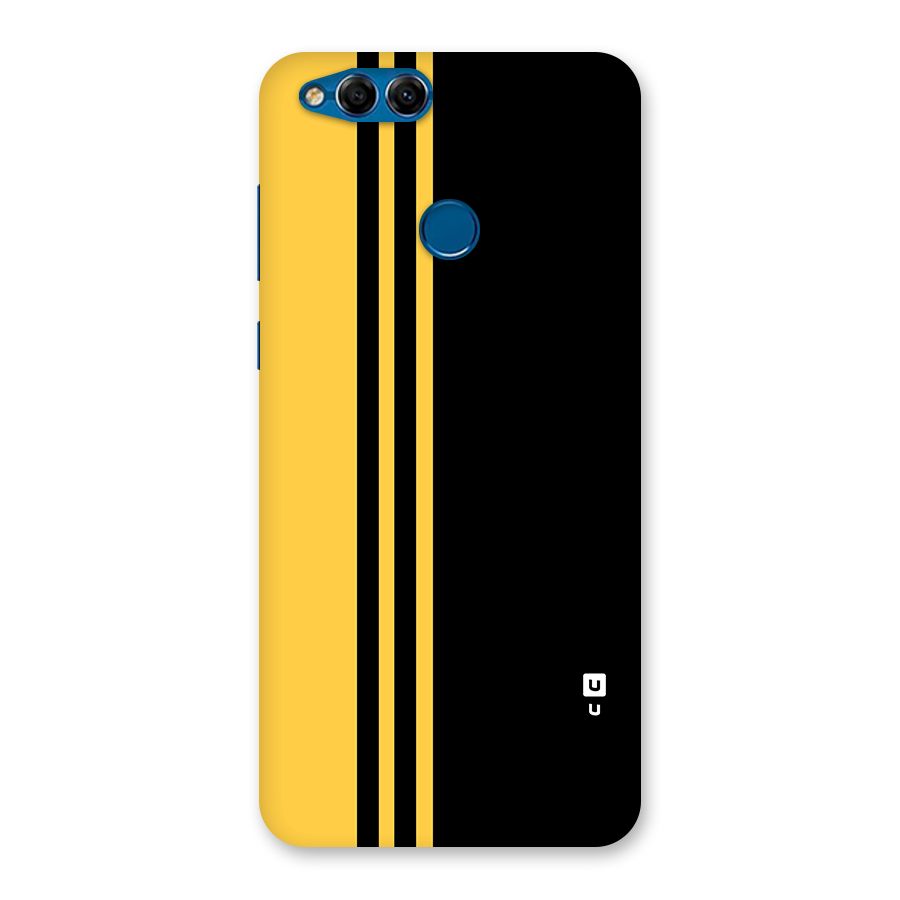 Minimal Yellow and Black Design Back Case for Honor 7X