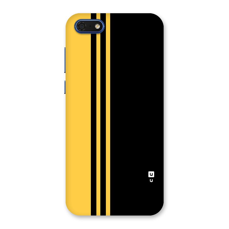Minimal Yellow and Black Design Back Case for Honor 7s